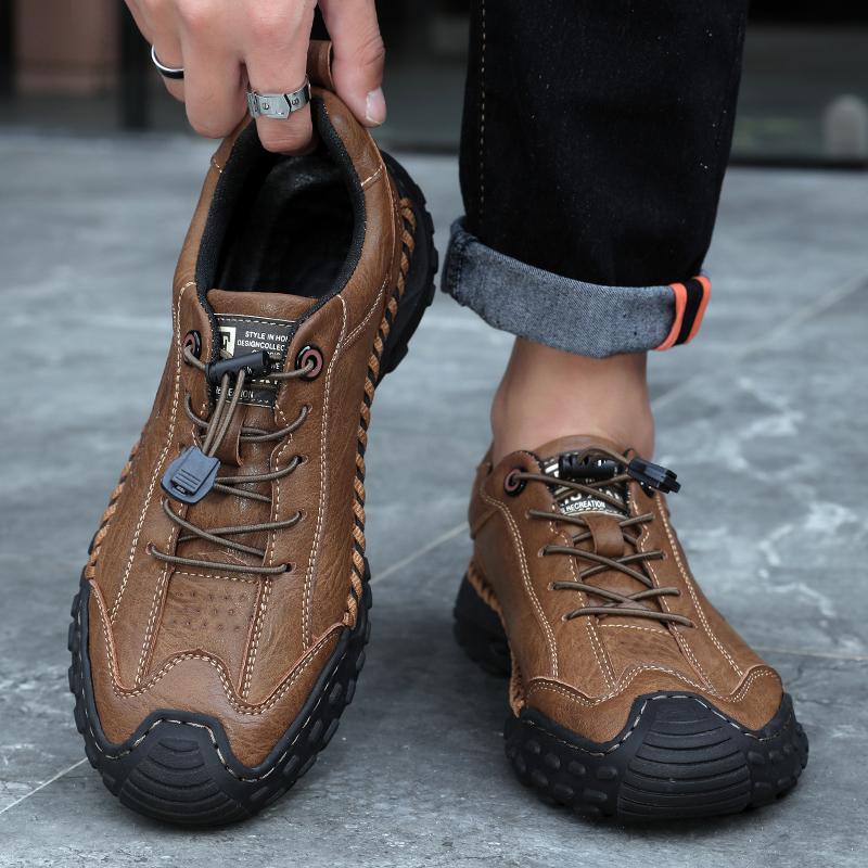 Мужская повседневная кожаная обувь из спилка, мужская удобная обувь для вождения, мужская обувь на плоской подошве, деловая официальная обувь