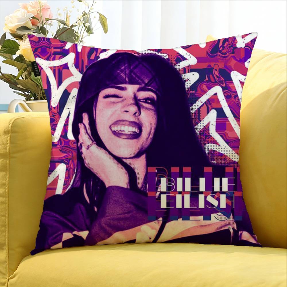 Singer B-Billie E-Eilish Various Sizes Square Pillow Case For Car Home Bedchamber Decor