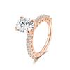 18K Gold Plated  Oval Moissanite Engagement Ring S925 Silver Micro Inlay Pave Side Stone Women Luxury Wedding Promise Ring