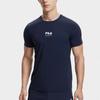 Fila Серия Фитнес Принт Буква Дышащая Спортивная Футболка с Коротким Рукавом Мужская Майки Королевский Синий A11M421120FNV