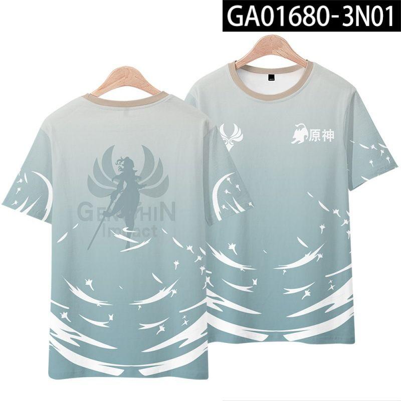 Футболка с коротким рукавом Genshin Impact Thunderbolt General Surrounding Ten Thousand Leaves and Kerry cos