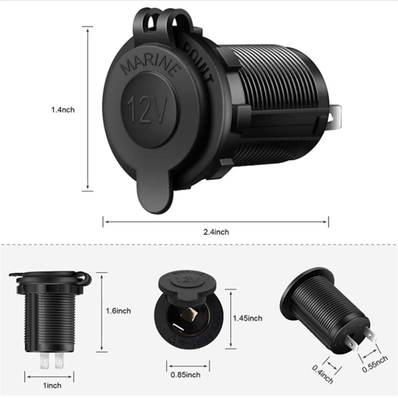 Медный блок питания 12 В-24 В прикуриватель для автомобиля, лодки, мотоцикла