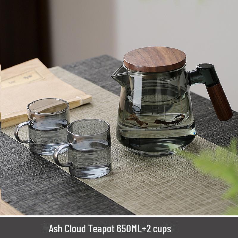 Стеклянный чайник с фильтром и боковой ручкой, устойчивый к высоким температурам, для использования в офисе или заваривания цветочного чая