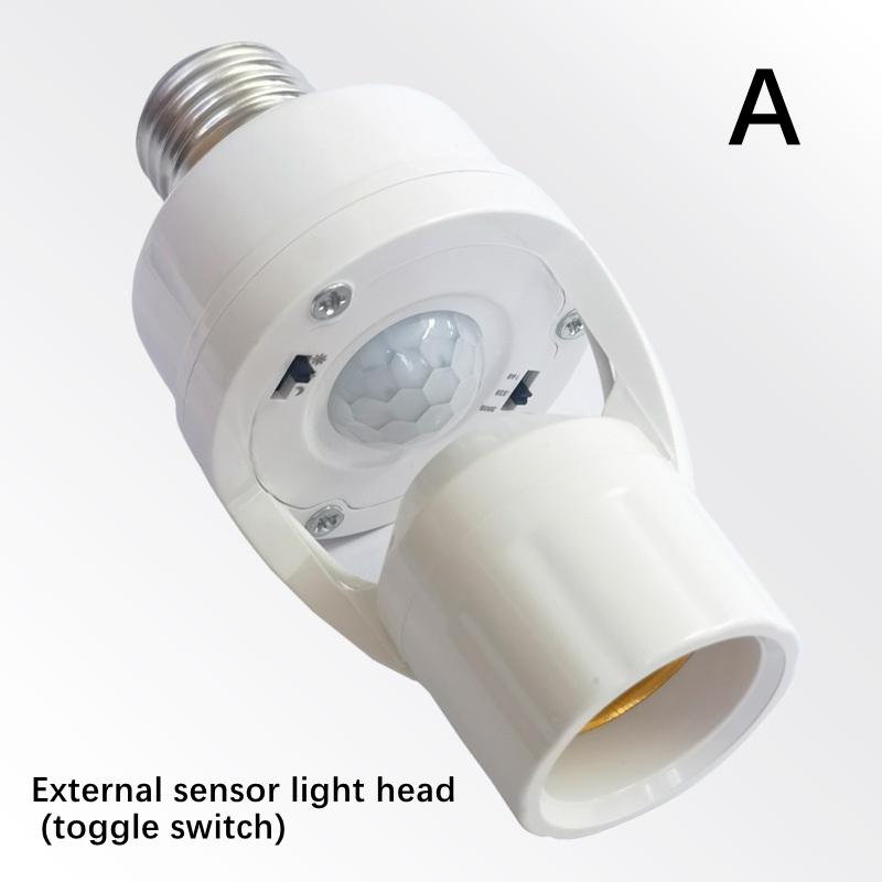 AC 85-265V Держатель лампы с датчиком движения человека PIR, регулируемая задержка времени, переключатель, светодиодный ночник 360 градусов, патрон E27