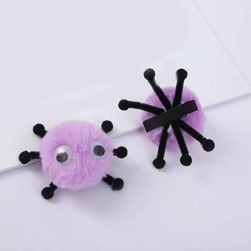 Панк Крутая Повязка на Голову Заколка для Волос Плюшевая Форма Шара Стерео Заколка Эластичная Заколка для Волос для Девочек Хэллоуин Прическа