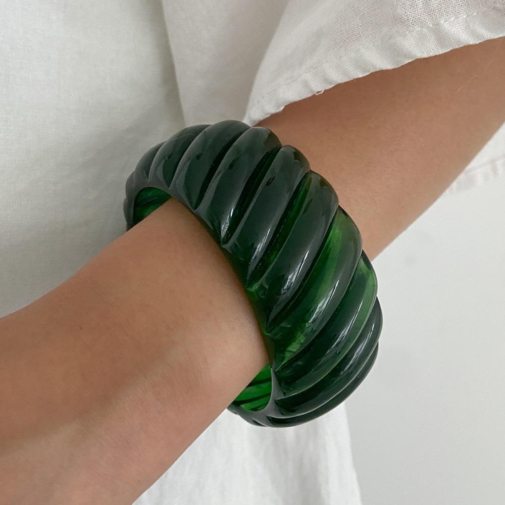 Золотой Неправильной Формы Широкий Браслет Богемный Ретро Кольцо на Руку Преувеличенный Акриловый Браслет Подарок Другу