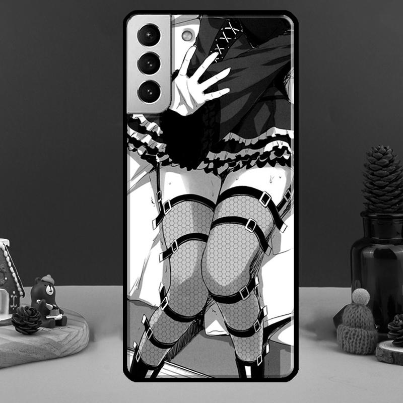 Аниме эстетический черный чехол для телефона Samsung Galaxy S20 FE S21 S22 Note 20 Ultra Note 10 S8 S9 S10 Plus Cover