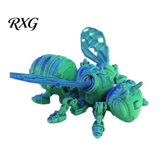 Bee Collectible Toy 3D Printed Cyberpunk Figurine, Movable Joints Mechanical Hornet Ornament, Articulated Wasp Flexible Figure Fidget Toy, Stress