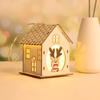 New Christmas LED Light Wood House Cute Christmas Tree Hanging Ornaments Holiday Decoration Home Decoration Accessories