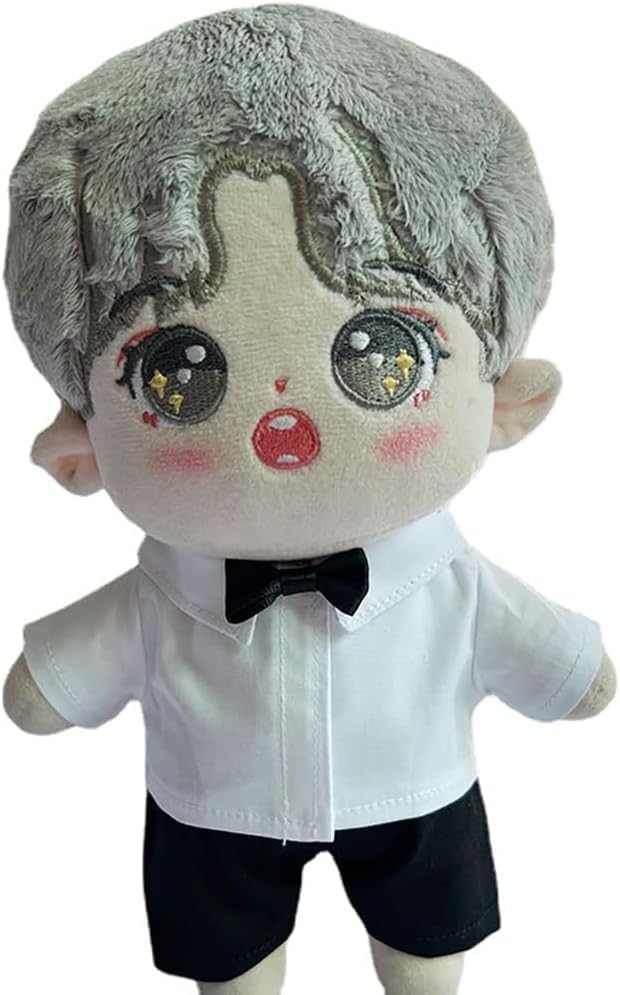 Плюшевая одежда - Мягкая игрушка - Одежда - Платье-рубашка 10 см, Однотонная рубашка для куклы (Желтый, 20см)