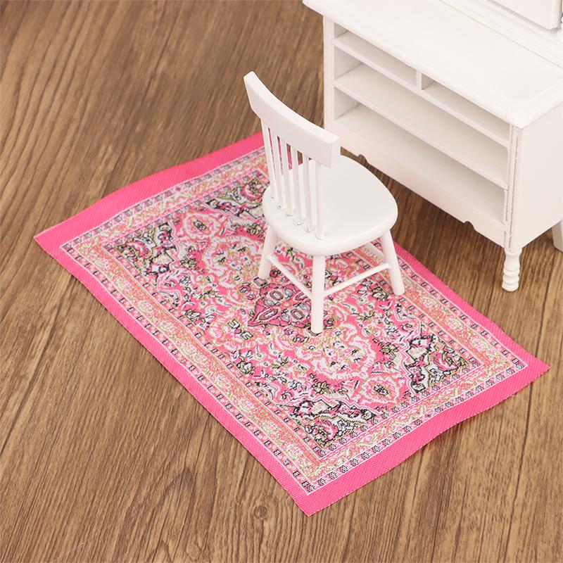 1:12 миниатюрный напольный коврик для кукольного домика, тканый чехол, модель ковра, домашний декор, игрушка