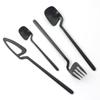 16Pcs Black Cutlery Set Knives Forks Tea Spoons Tableware Set Stainless Steel Matte Dinnerware Set Party Kitchen Silverware Flatware Set