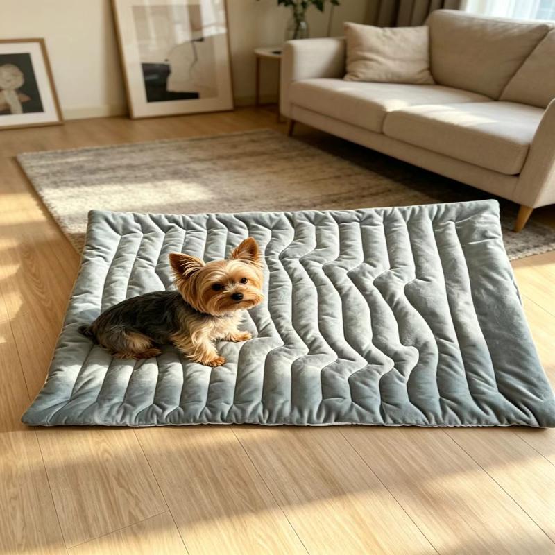 Foldable Dog Mat Reversible Ice Silk Cooling Warm Plush 4 Seasons Pet Bed Washable Portable Travel Pad For Car Crate Floor Home