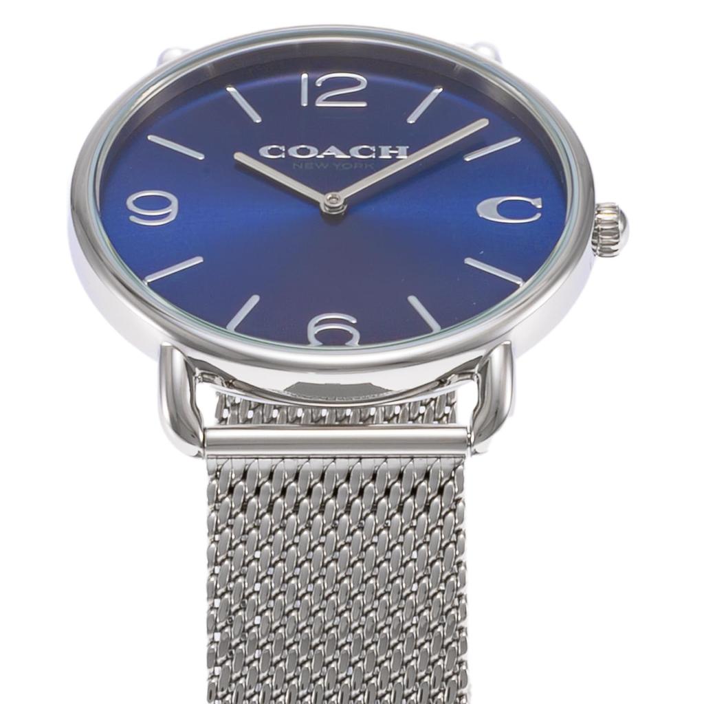 Часы ELLIOT из нержавеющей стали с минеральным стеклом, кварцевые, повседневные, водонепроницаемые, 14602652, серебристые [Coach] мужские [Товар]