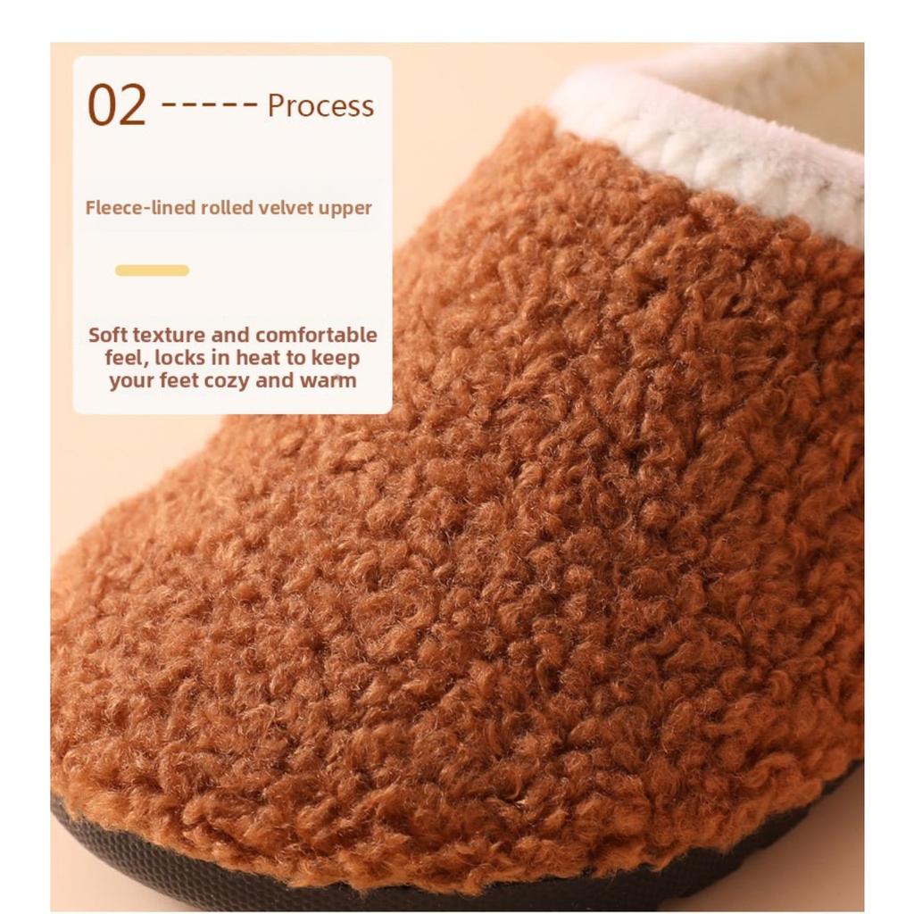 Плюшевые детские носки для пола, обувь для мужчин и женщин, детская антискользящая подошва, утолщенные хлопковые туфли для осени и зимы, домашние хлопковые тапочки для помещений