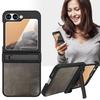 GW181 For Samsung Galaxy Z Flip7 FE 5G/Z Flip6 5G Case Crazy Horse Texture PU+PC Phone Cover with Kickstand