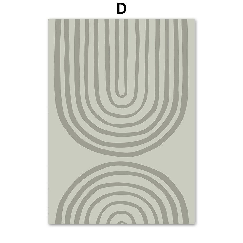 Лунное дерево лист геометрическая кривая линия ботанические современные постеры и принты настенная живопись на холсте Декор фотографии для гостиной