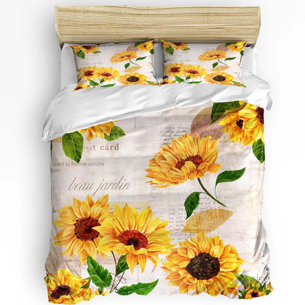 Nature Bedding Set For Bedroom Bed Home Floral Print with Sunflowers In a Field Summer Ga Duvet Cover Quilt Cover And Pillowcase