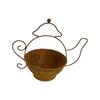 Decorative Kettle Shape Flower Pots Rust-Resistant Metal Teapot Planter  Balcony