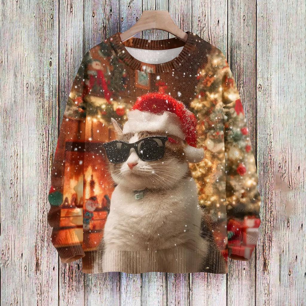 Christmas Sweatshirts For Women Knit Sweater Cute Shirt Fall Crewneck Pullover Tops