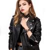 Sweetheart Vintage Punk Rock O Ring Spikes Pendant PU Leather Choker Collar Female Gothic Neckband Clavicle Necklace Adjustable for Women Men Jewelry