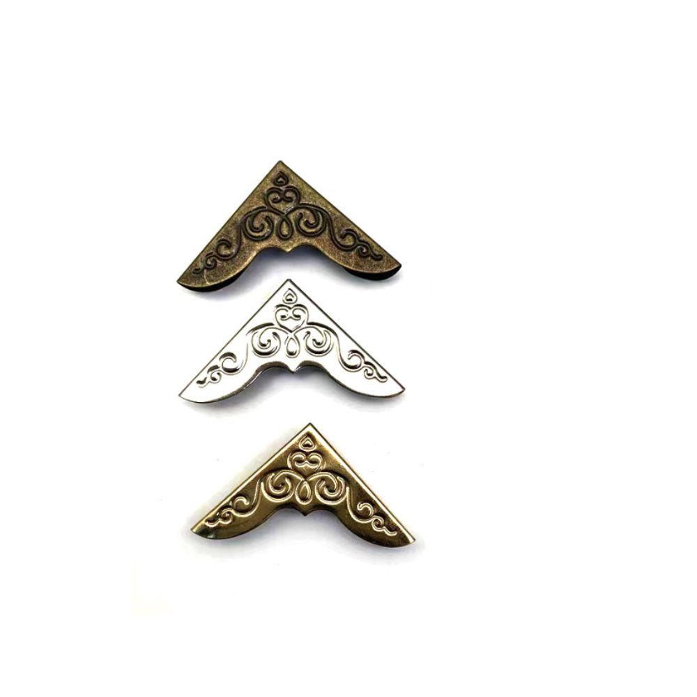80pcs Side Length 23mm Book Corner Protector Triangle Vintage Iron Corner Protector Photo Album