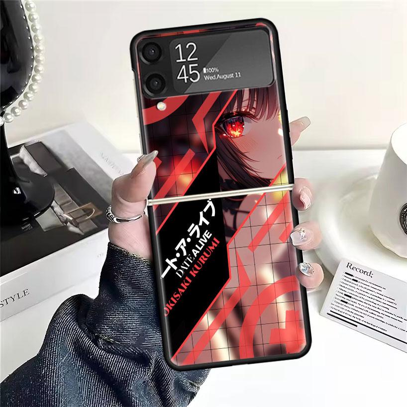 Милый Аниме Ваифу Арт Дизайн Чехол для Телефона Для Samsung Galaxy Z FLip7 Flip6 Flip3 Flip4 Flip5 ZFlip 7 Flip 6 5 4 3 5G Fundas Чехол C