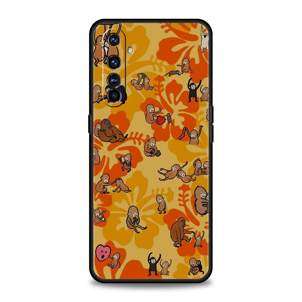 Чехол Обезьяна и Банан для Realme C67 C63 C55 C53 C35 C25 C21 GT 2 3 5 6 10 11 12 13 Pro Plus 5G Мягкий ТПУ Чехол для Телефона Fundas Сумка