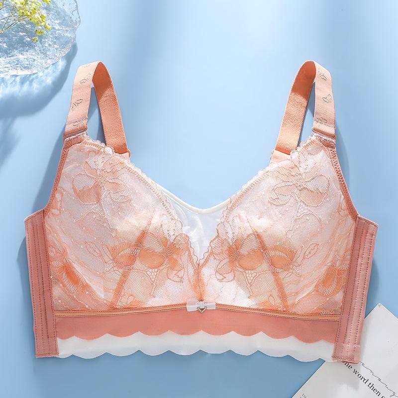 Новое нижнее белье большого размера без губки, большая грудь выглядит маленькой, ультратонкий бюстгальтер с заячьими ушками, бесшовная сборка и антипровисающий бюстгальтер
