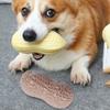 Dog Squeaky Toy Teeth Grinding Bite Resistant Simulation Peanut Shape Puppy Chewing Toy for Teddy