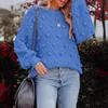 Autumn and winter new hairball knitted sweater loose long sleeve pullover sweater women's clothing