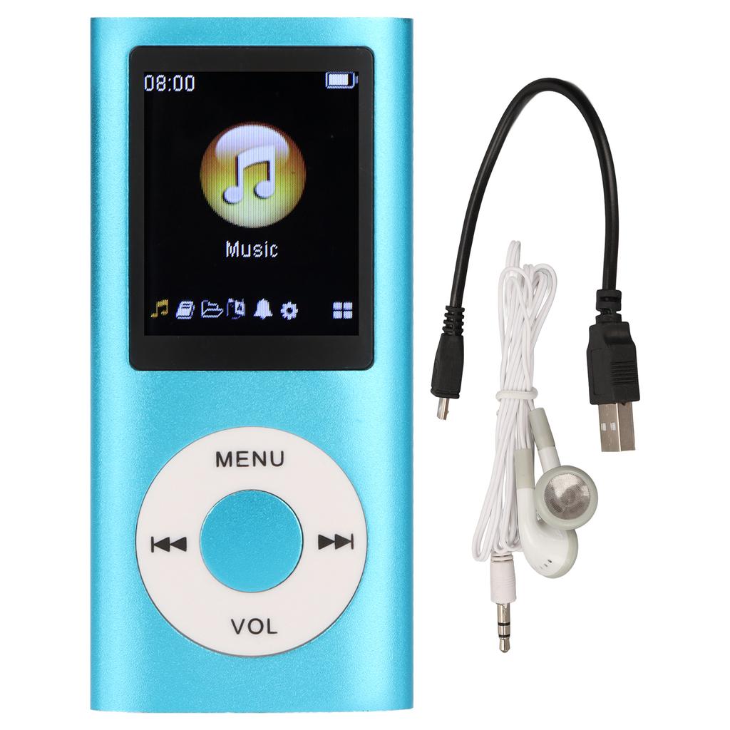 1.8 Inch LCD Screen MP3 Player Mini Portable MP3 Music Player Stylish Aluminum Alloy Lossless Sound Slim for Running