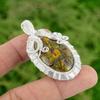 Rhyolite Gemstone Wedding Artisan Boho Wire Wrapping Pendant 925 Sterling Silver