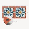 Vinyl Wall Panel with Print for Dining Room 120x60 cm Folk Pattern with Flowers