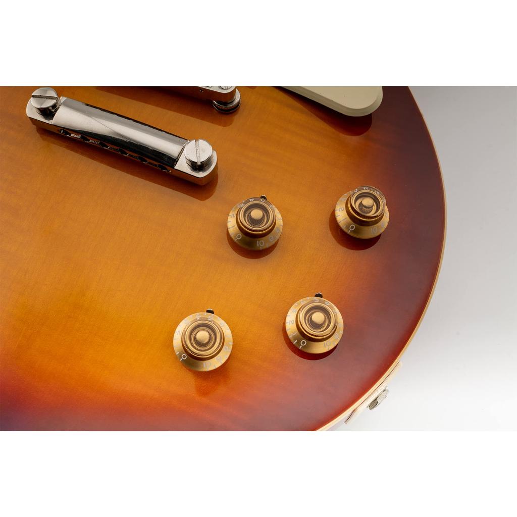 Musiclily Pro Left-Handed Inch-Size Bell Top Hat Knobs for American-Made Les Paul-Style Electric Guitars, Gold (Set of 4)