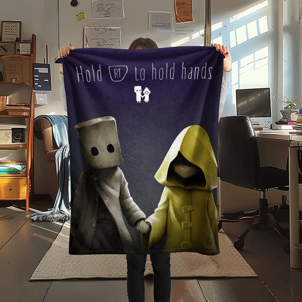 Фланелевое одеяло с принтом Little Nightmares, Высококачественное, Удобное для всех сезонов, Домашний декор, Тепло и уют, Идеально для Рождественских подарков68