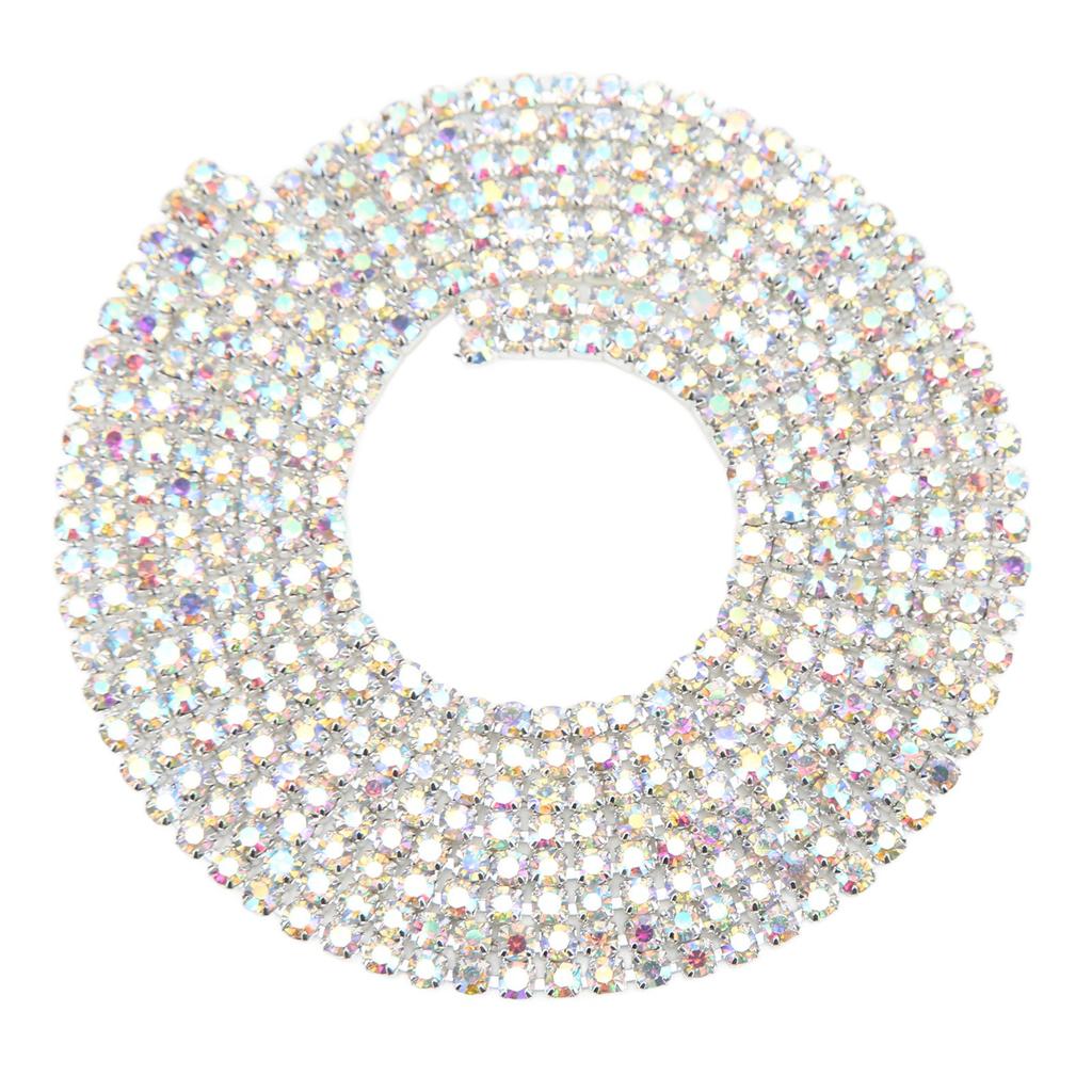 1 Yard 2 Rows Close Rhinestone Chain High Gloss 90cm Length AB Rhinestone Chain for DIY Jewelry