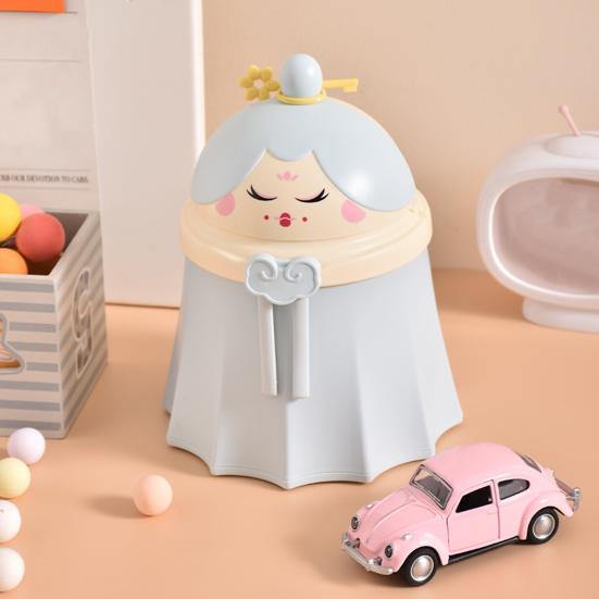 Мусорное ведро в форме принцессы для офиса, ванной комнаты, автомобиля, отеля, маленькое мусорное ведро для стола, компактный настольный мусорный бак