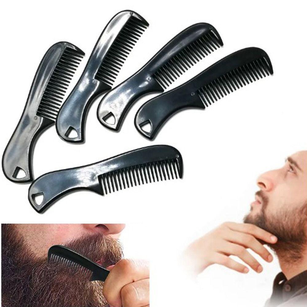 Professional Men Plastic Pocket Combs Anti-slip Black Moustache Combs Mini Beard Comb Barber