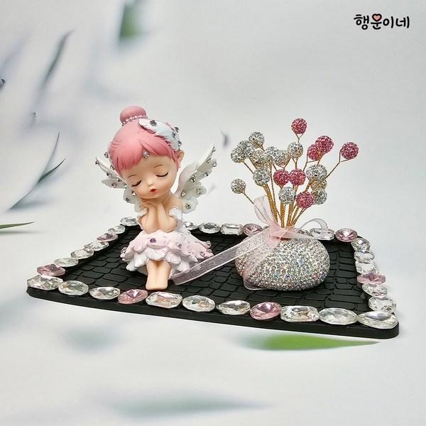 Lucky Car Accessories Car Decoration Car Interior Accessories Dashboard Decoration Angel Doll Set, Pink, 1 set,Korean Car Acc