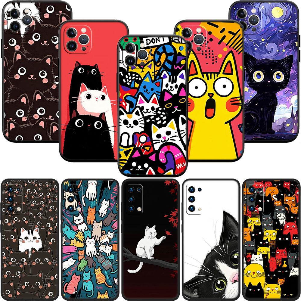 LO23 Чехол-бампер Мягкий Кот Котёнок Мяу для Samsung Galaxy S20 S21 S22 Ultra FE + Plus A21S A22 A24 A25 A26 A30 A30S A31