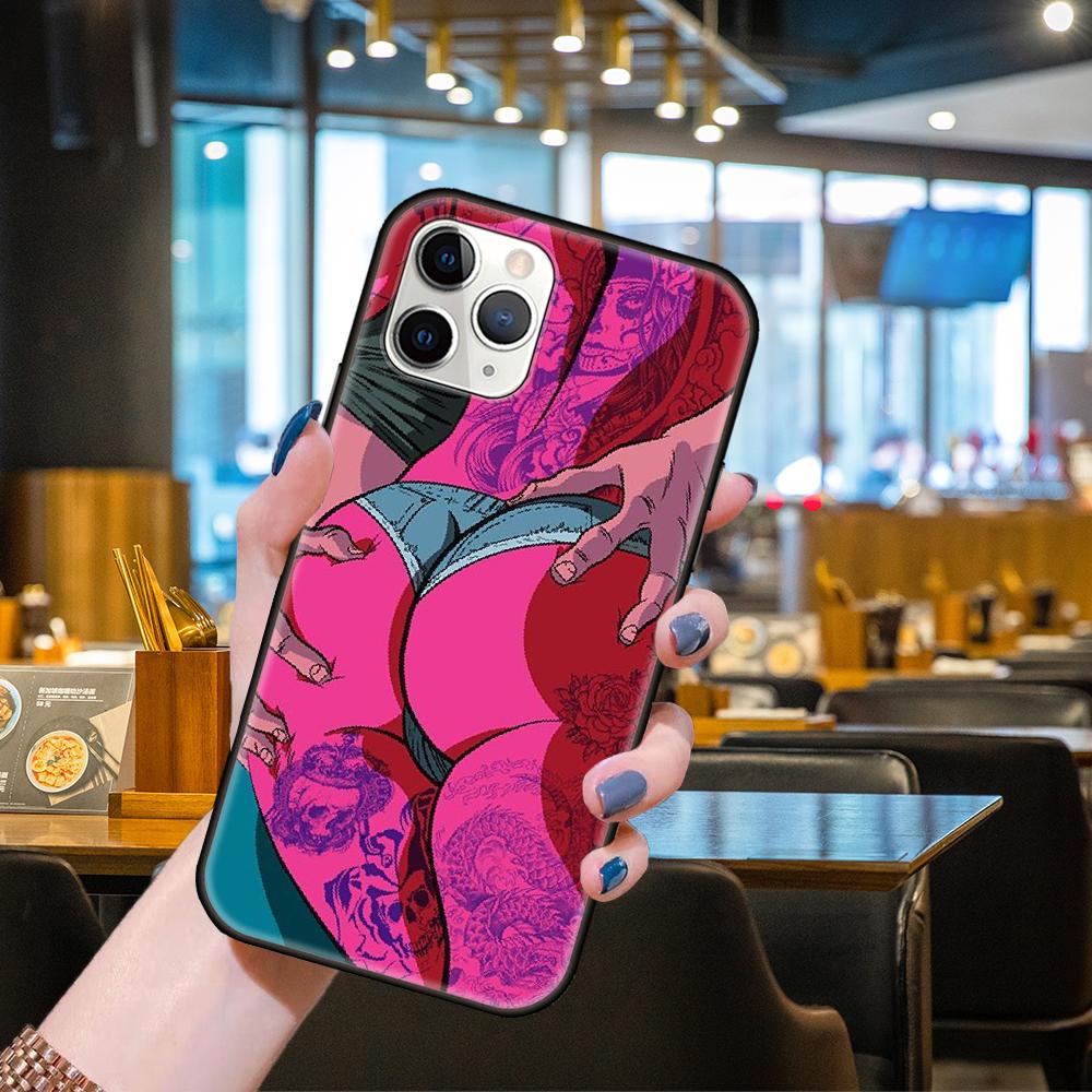 Чехол для телефона Apple IPhone 13 12 11 Mini Pro MAX SE X XS XR 8 7 6 S Plus, черная задняя крышка, 3D-бампер, трендовая задница, сексуальная красота