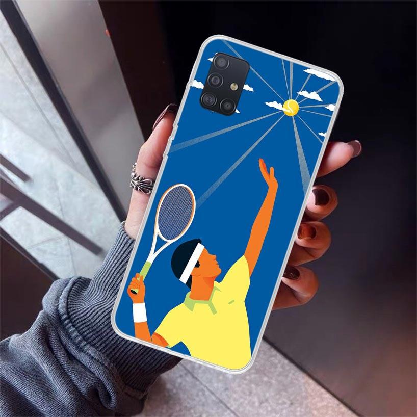 Tennis Sport Phone Case For Samsung Galaxy A52 A51 A50S A32 A22 A12 A02S A72 A71 A31 A70 A30S Note 20 Ultra 10 Plus S10 Galaxy A