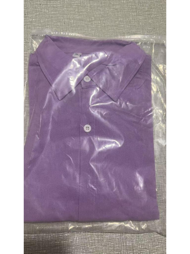Мужская однотонная рубашка из хлопка и льна - Длинный рукав, стиль Business Casual