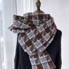 New Trend Imitation Cashmere Scarf Female Korean Version Fashion Plaid Tassel Muffler Simple Warm Women Scarves Autumn Winter