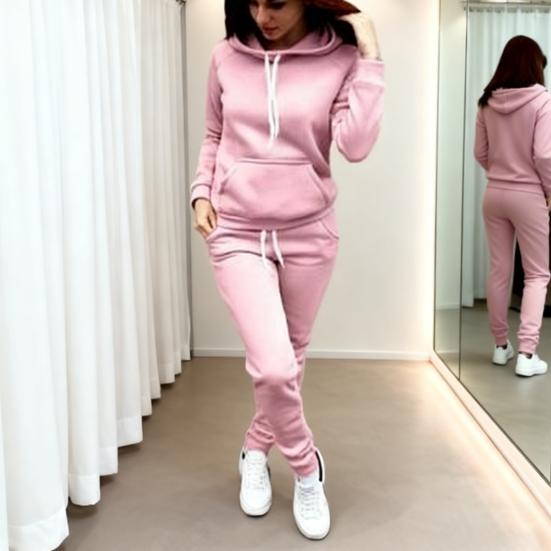 2 Piece Outfits for Women Long Sleeve Pullover Hoodie Sweatshirts Jogger Pants Set Fall Casual Tracksuit Lounge Set