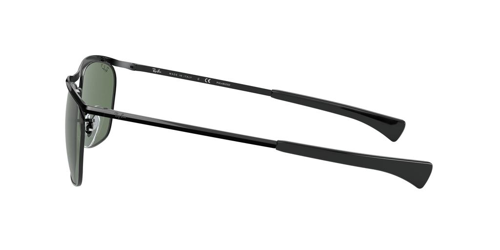 Блестящие поляризационные линзы, размер 60, мужские солнцезащитные очки Ray-Ban, черно-зеленые, (0RB3619)