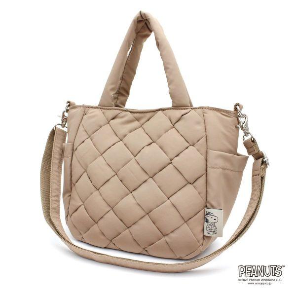 Snoopy Tote Bag Puffer Beige Shoulder Tote