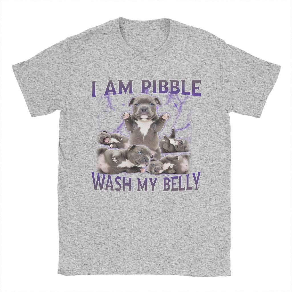 Mens Womens Funny Pibble Meme Wash My Belly T Shirt Cotton Graphic Tee Shirts Clothing Outfits