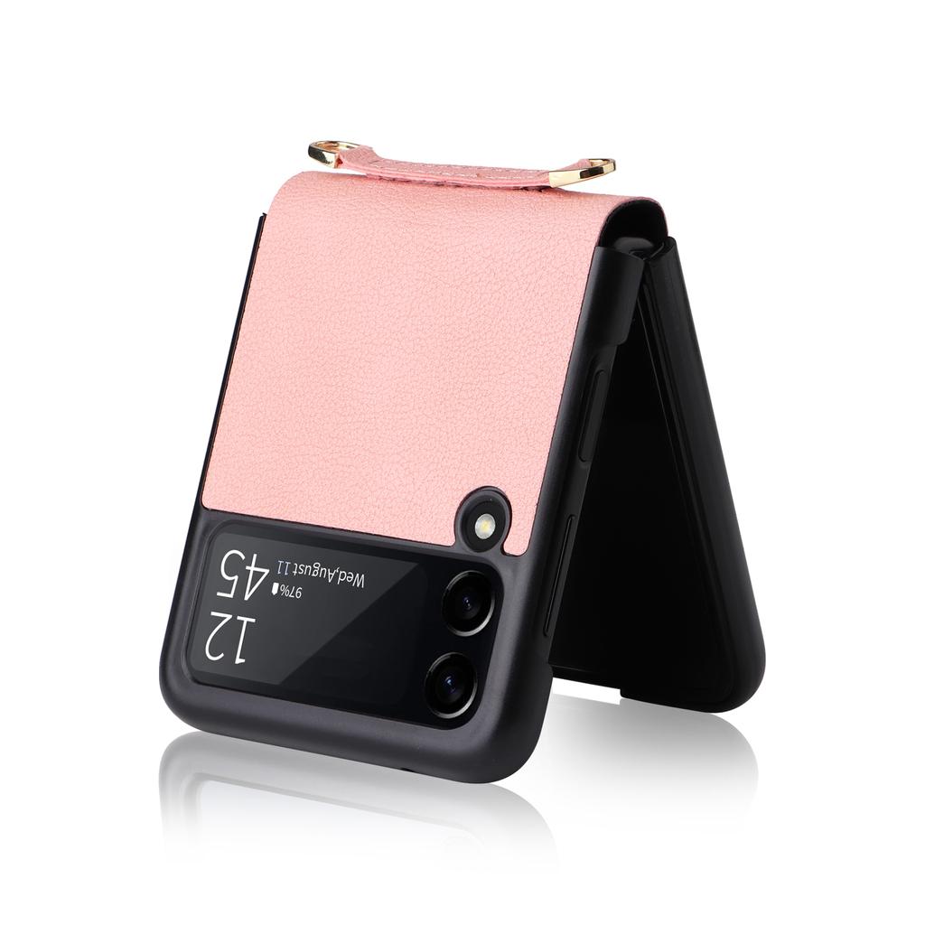 Кожаный чехол-бумажник с ремешком для телефона с защитой от падения для Samsung Galaxy Z Flip 4 5g Flip3 Flip4 Flip 3, складной чехол без отпечатков пальцев